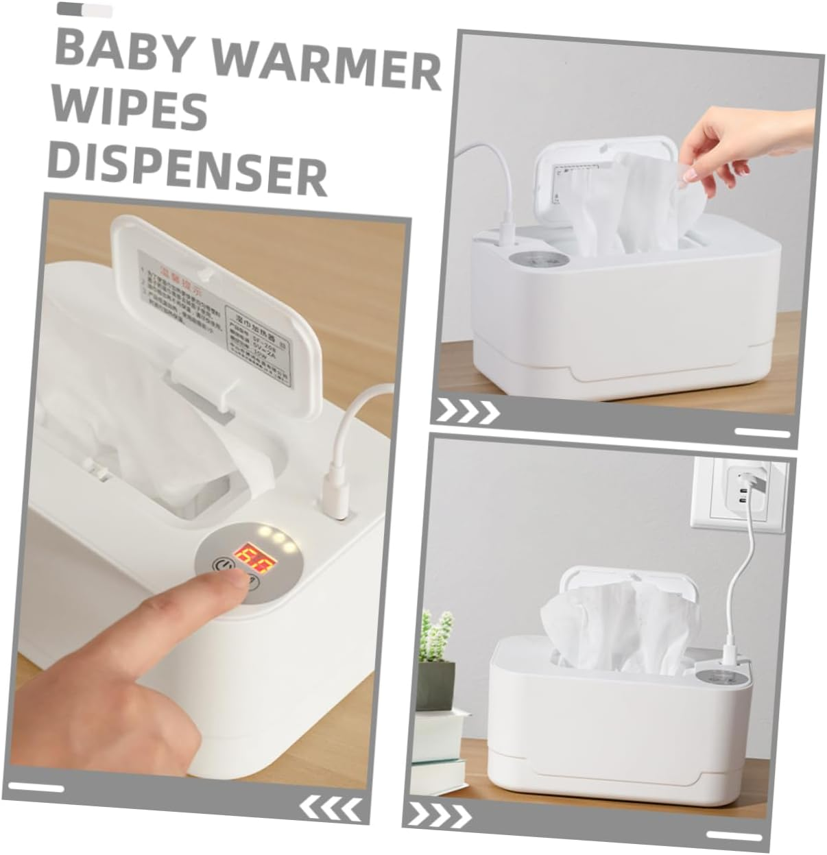 Alipis Wipe Warmer Travel Wipes Dispenser Wipes Holder Wipes Container Wiper Warmer Wipe Container for Bathroom Warmer Wipes Warmer Wipes Dispenser Plastic White image number 5