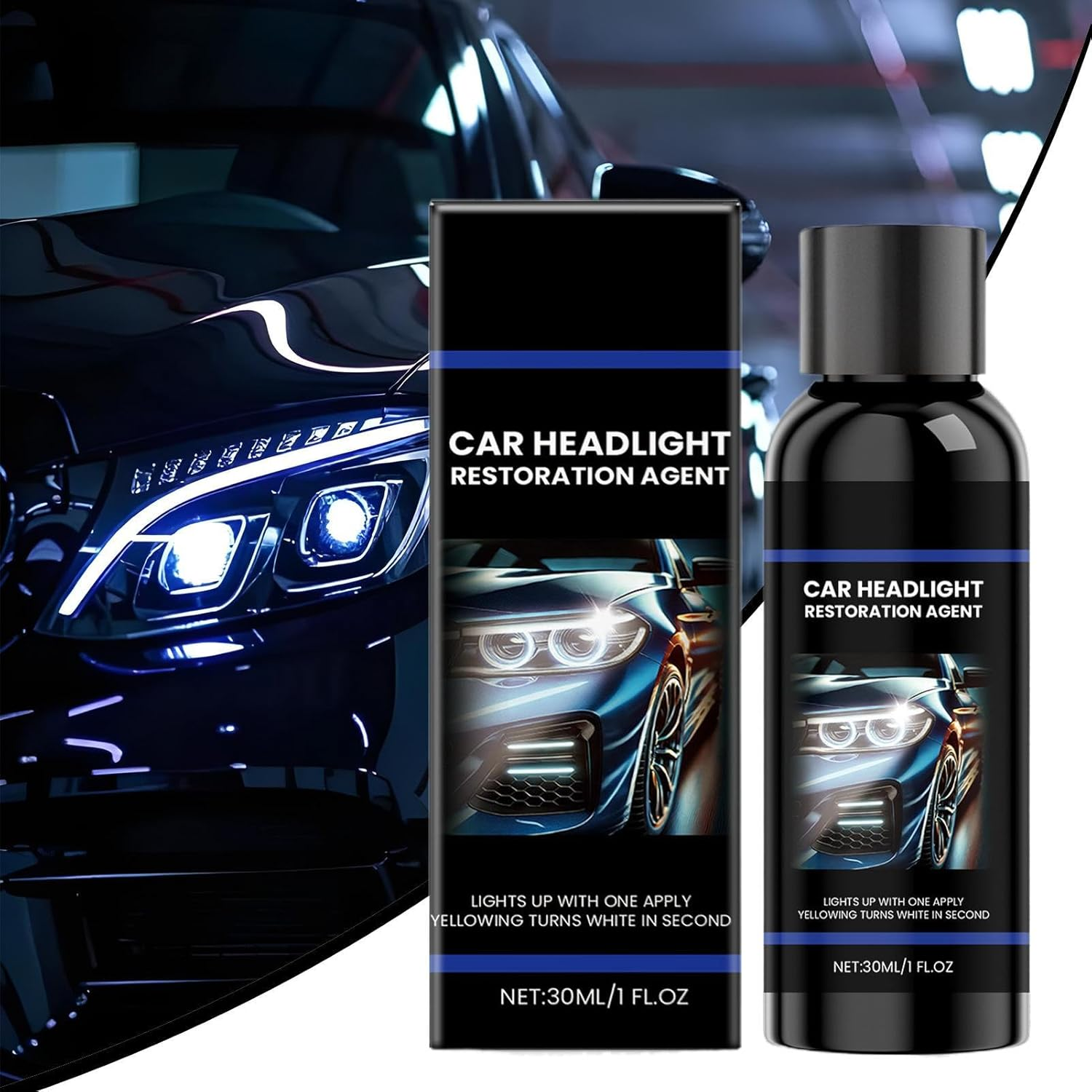 Headlight Restorer | Auto Headlamp Care Agent | Automotive Headlight Restoration Agent 4-In-1 for Oil Film and Scratch Cleaner image number 2