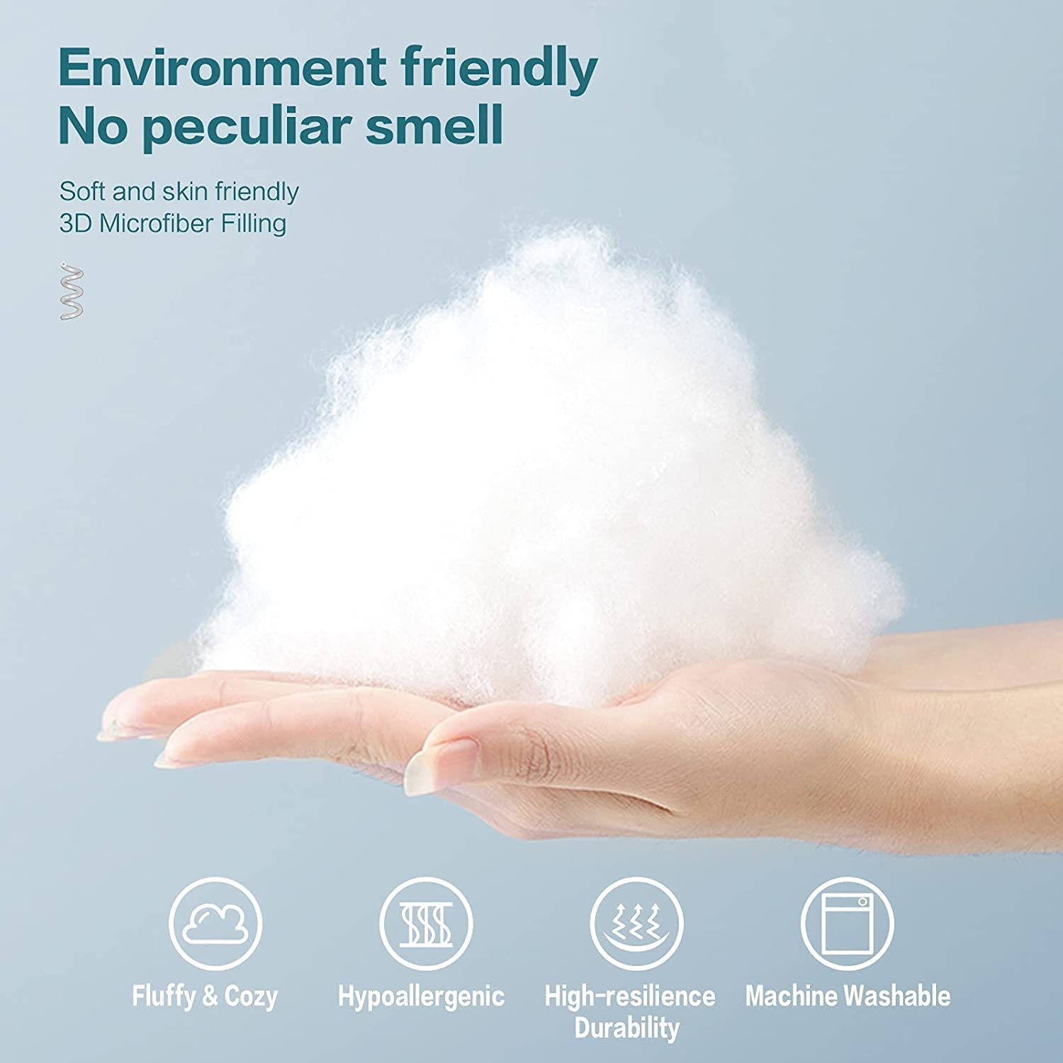 Bedding Cushion Inner Pads (Pack of 2), RKINC Cushion Stuffer Inserts, anti Allergy Cotton Blend Fabric, Hollowfibre Square Pillows (White) (55 X 55 Cm) image number 6