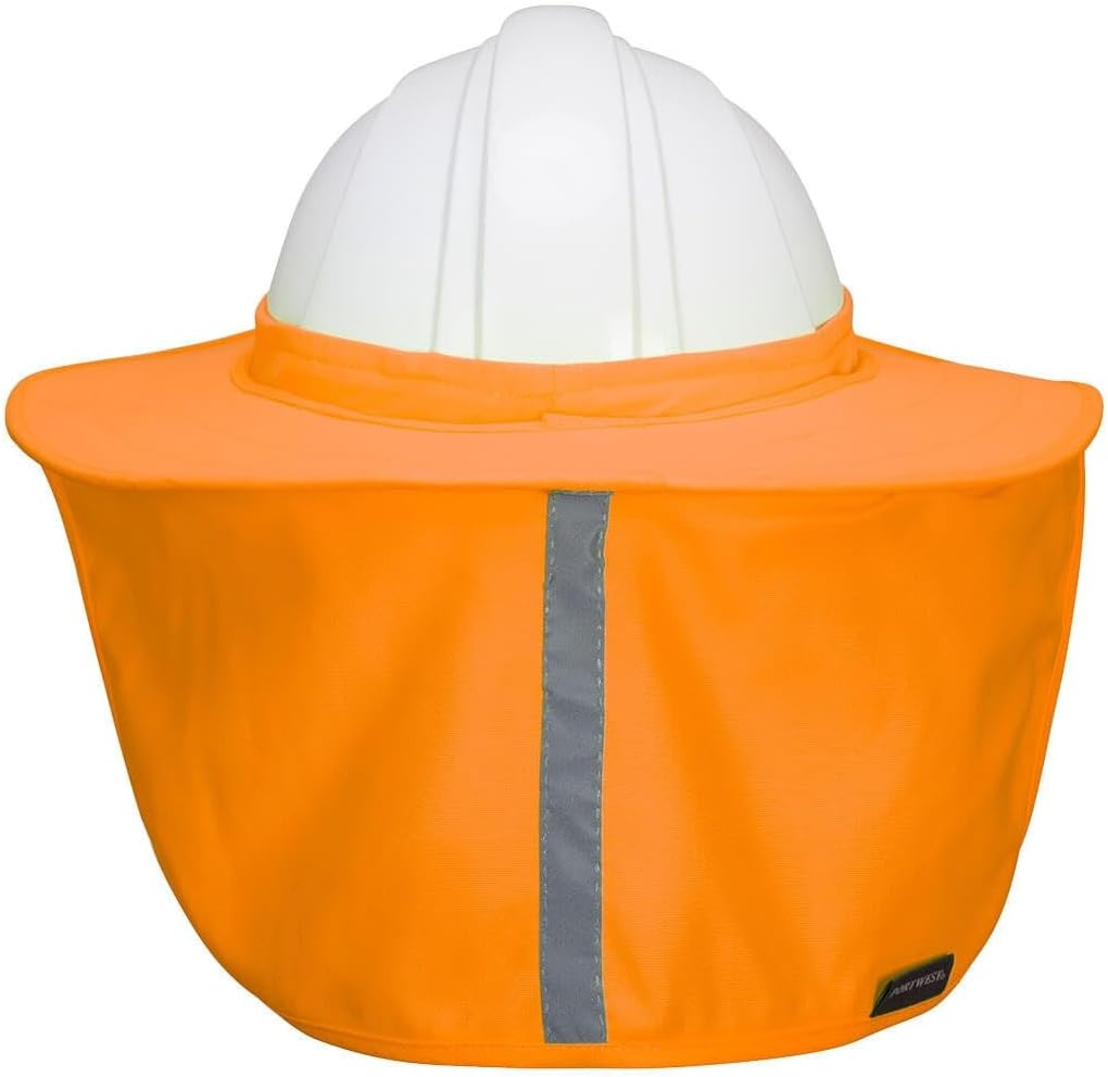 Portwest Hi-Vis Hard Hat Brim with Neck Shade, Orange