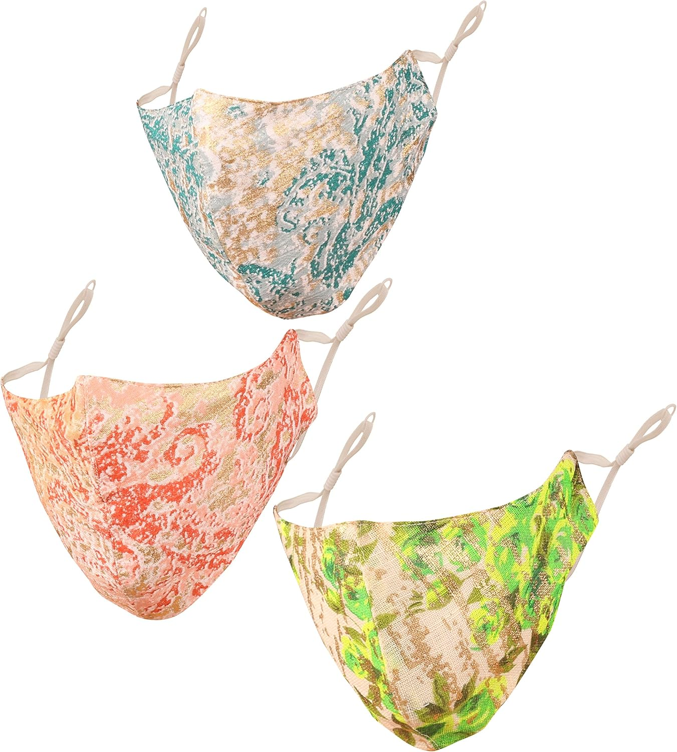 Touchstone Cotton Adjustable Filter Pocket 3 Layer Face Mask Reusable Washable for Men, Women