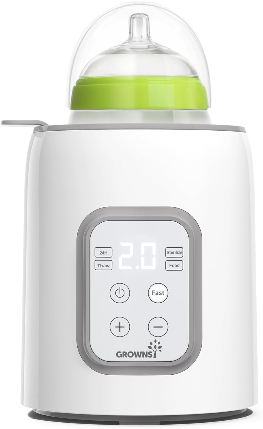 Bottle Warmer, GROWNSY 8-In-1 Fast Baby Milk Warmer with Timer for Breastmilk or Formula, Accurate Temperature Control, with Defrost, Sterili-Zing, Keep, Heat Baby Food Jars Function image number 1