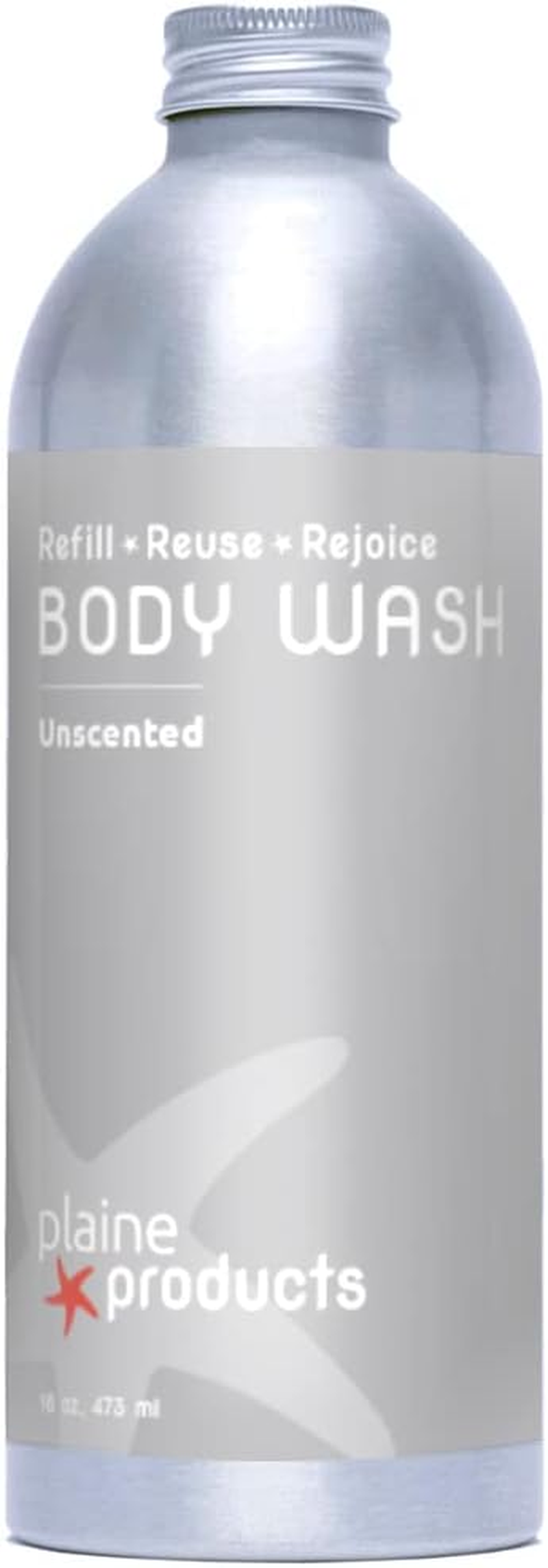 Plaine Products Refillable Unscented Body Wash, 16 Oz (Refill (Without Pump))