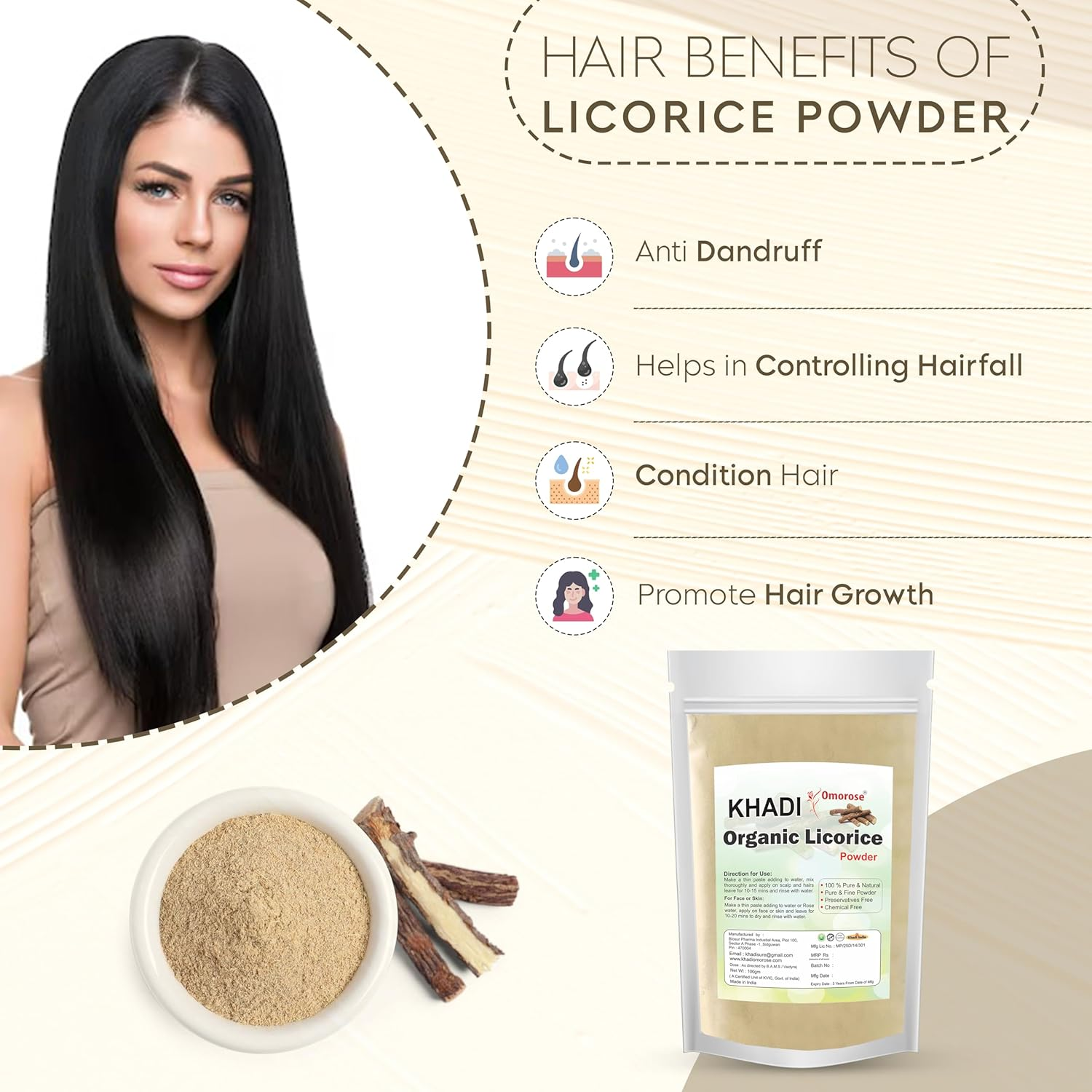 KHADI Omorose Licorice Mulethi Powder - 100G image number 3