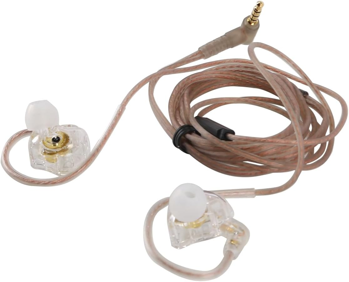 Laroal in Ear Monitors for Musicians, IEM Earbuds, Earphones with Deep Bass, Driver, over Ear Headset for Musicians Stage (Clear with Microphone) image number 5