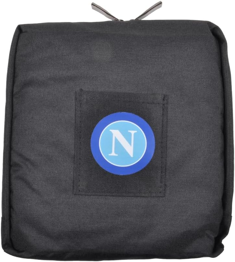 100% PL Enzo Castellano SSC NAPOLI 121854 Black Travel Bag with Logo Print, Black, Duffel Bag image number 4