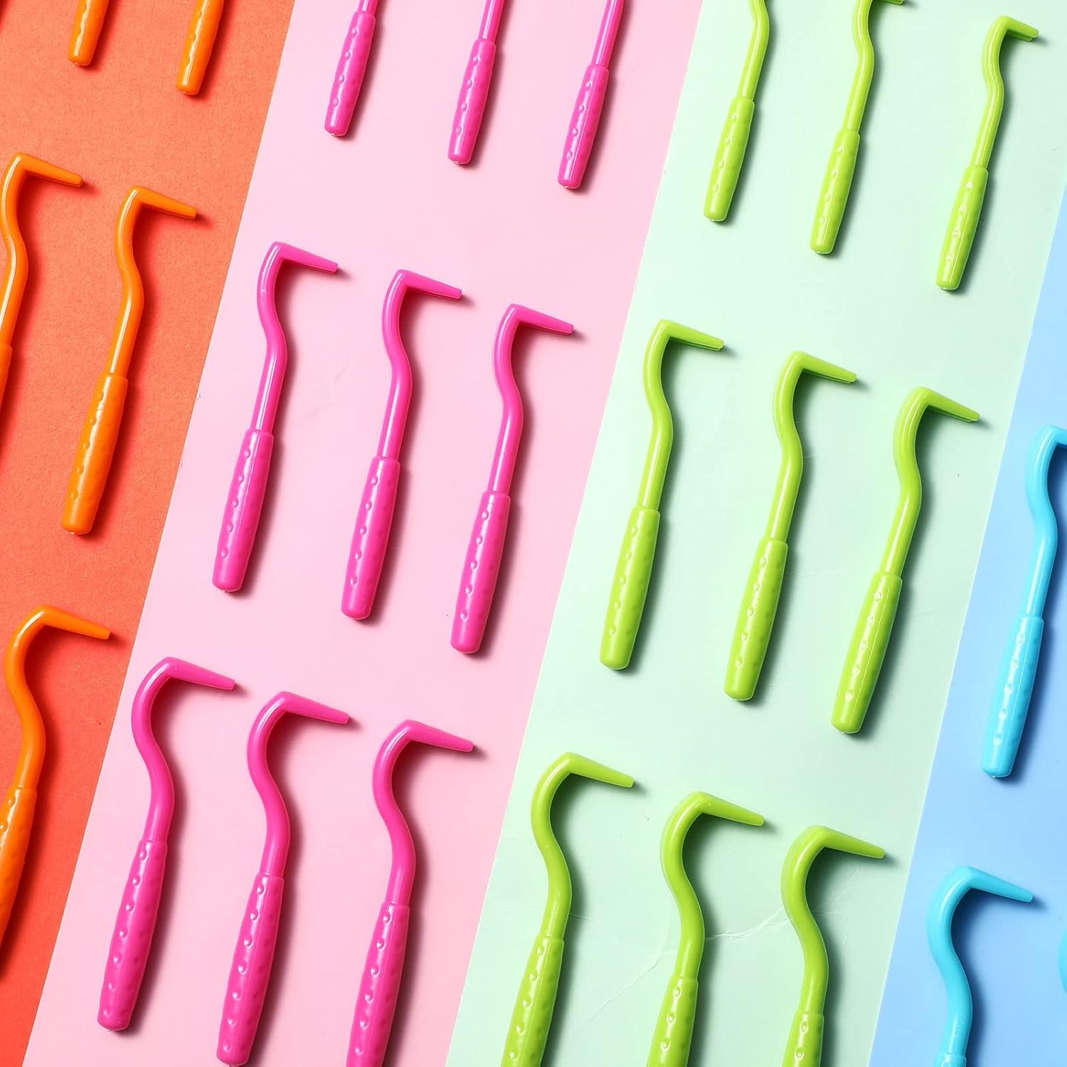 Kittmip 24 Pcs Tick Remover Plastic Tick Remover Tools Tick Puller Removal Tick Grabber for Dogs Cats Humans, 3 Sizes (Blue, Green, Orange, Rose Red) image number 6