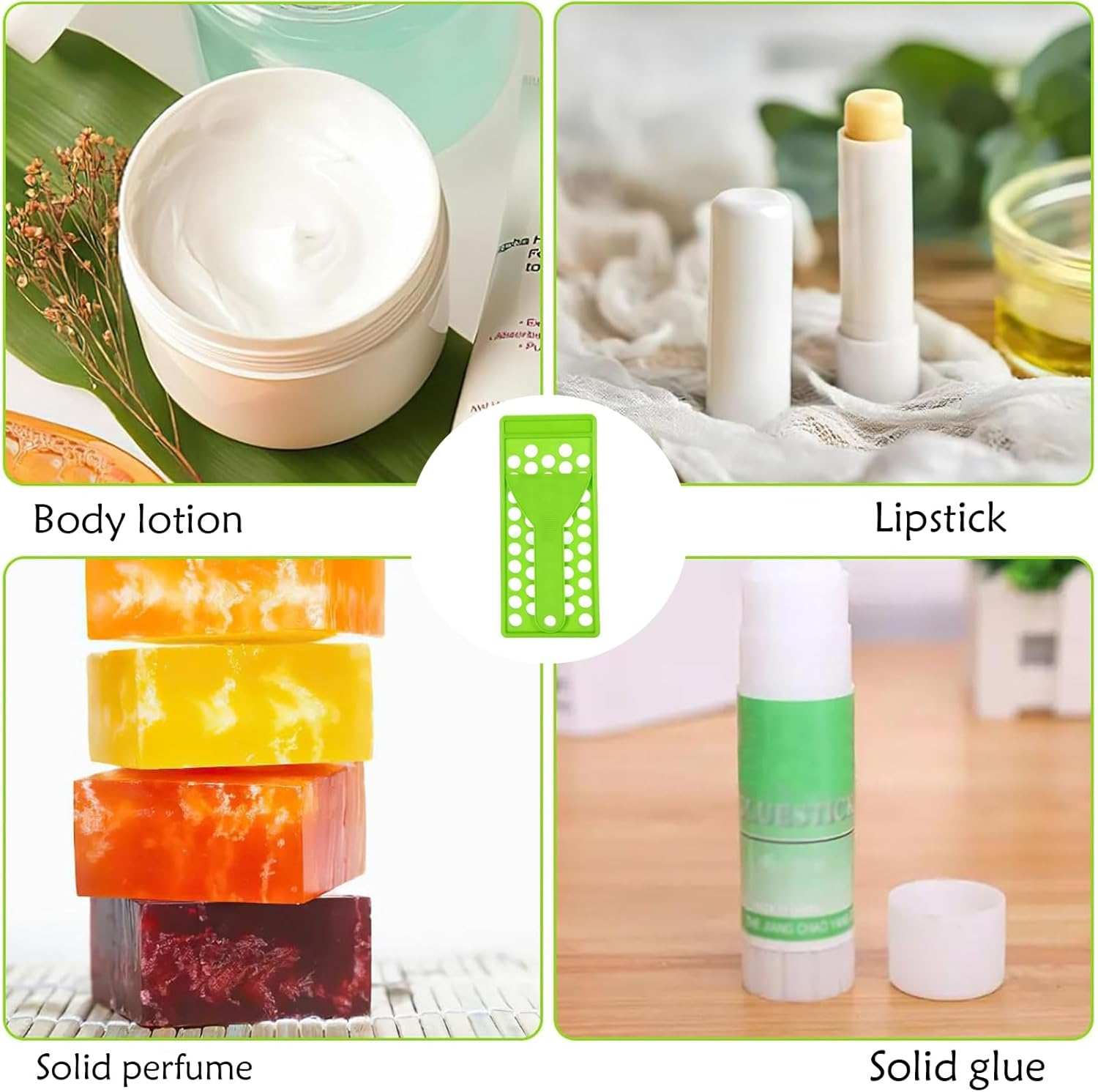 50 Pack Empty Lip Balm Containers with Fill Tray & Spatula, DIY Lip Gloss Tube Refillable White Plastic Lip Balm Tube round Bottle Mouth Red Container image number 6