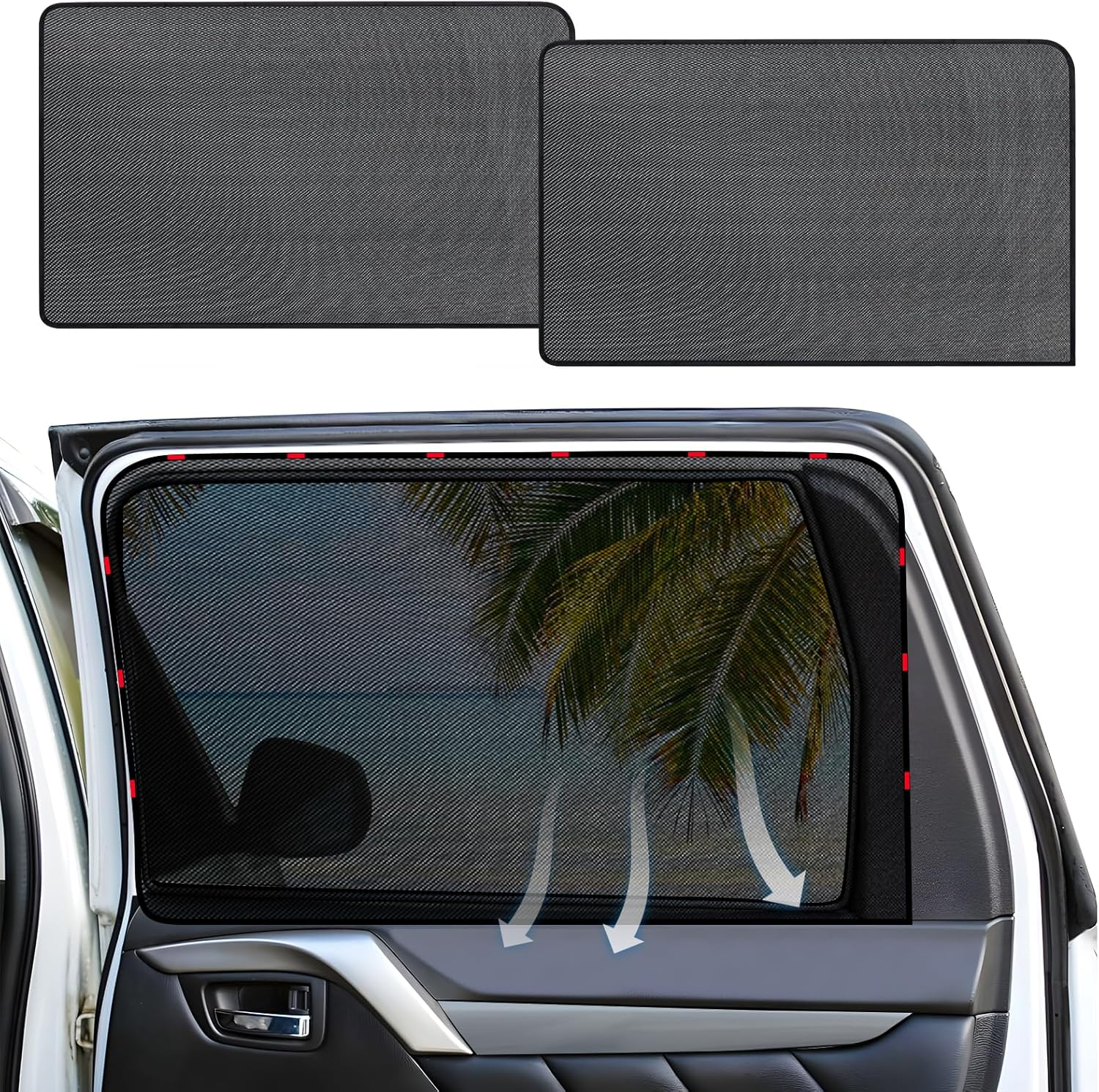 ZATOOTO Car Sun Shades for Driver Side Window, Front Window Sun Shade for Car Mesh Shade Protection from Heat and UV for Sleeping Camping