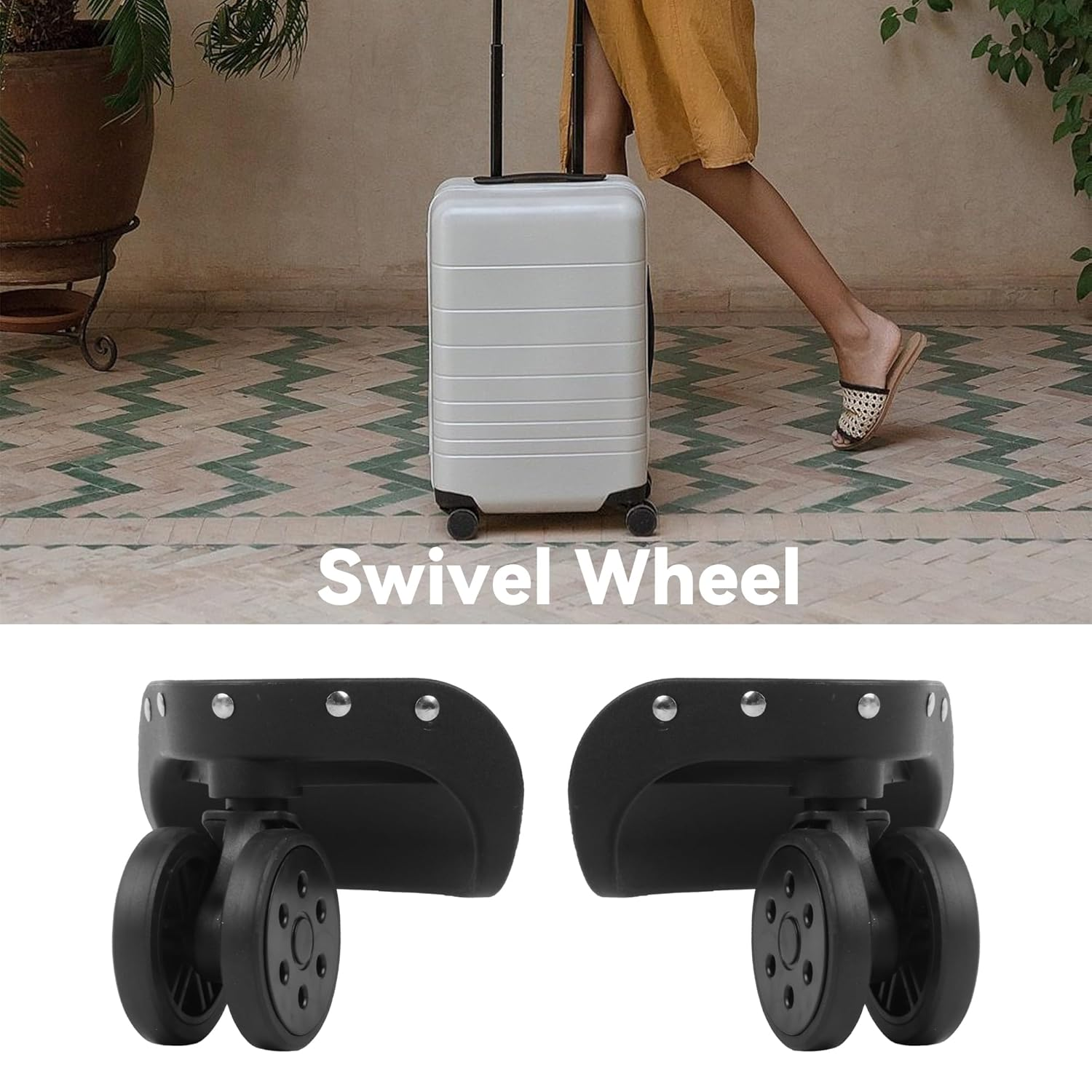 RDEXP W306 Replacement Wheels Suitcases Front Wheels Swivel Baggage Wheels Pack of 2 image number 1