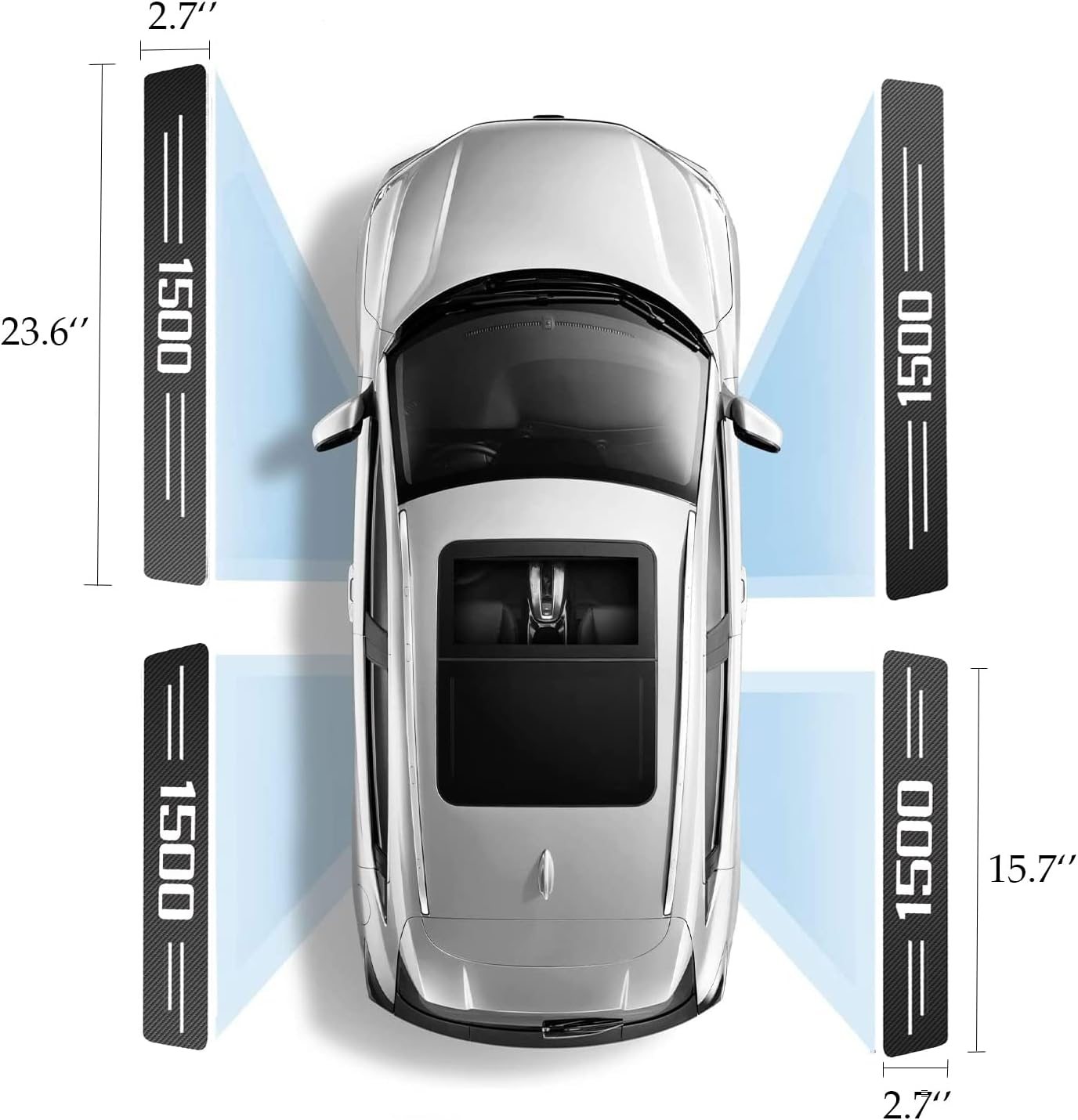 Car Door Sill Protector for Ram 1500 - 4 PCS Anti-Scratch Anti-Collision Carbon Fiber Leather Front/Rear Sticker - Decorative Interior Accessories image number 1