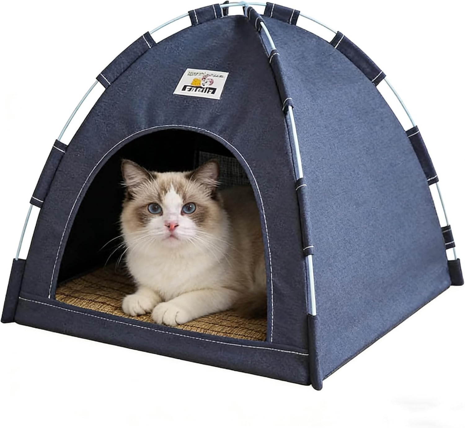 Dog/Cat Tent Bed, Four Seasons Universal Breathable, Washable Dog House for Indoor and Outdoor Use,Removable, Foldable, Portable (GY, M) image number 2