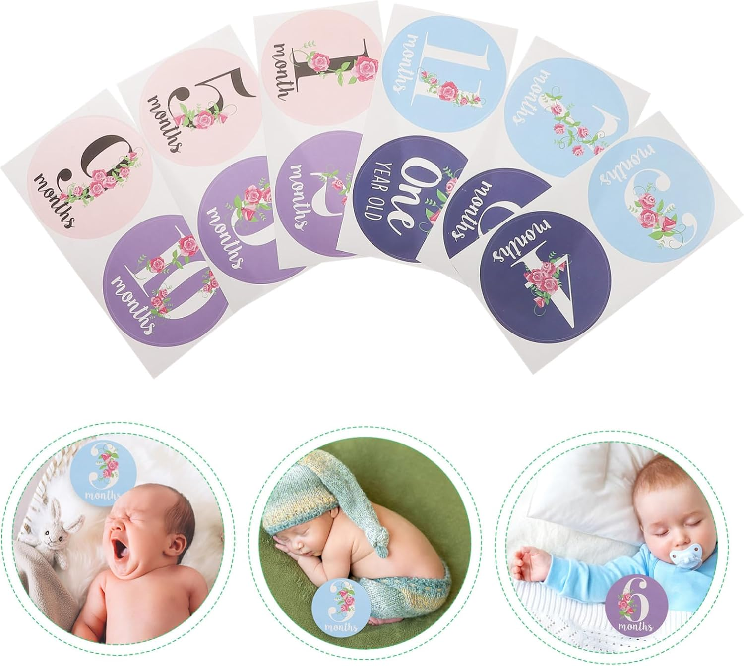 Generic Baby Stickers and Monthly Stickers for Newborns 12Pcs Creative Photo Prop for Babies for Newborn Memory Keepsake image number 5