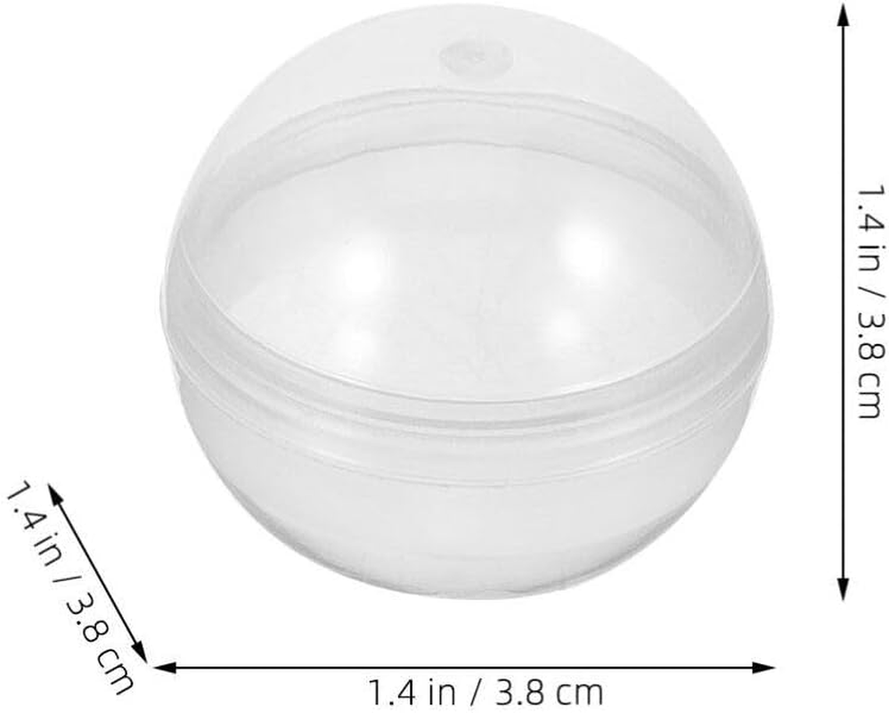 MAGICLULU Vending Machine Capsules - 50Pcs 38Mm Clear round Capsules Empty Capsules Cases Easter Eggs Plastic Containers for Toy Gumball Machines Party Favor Prize image number 4