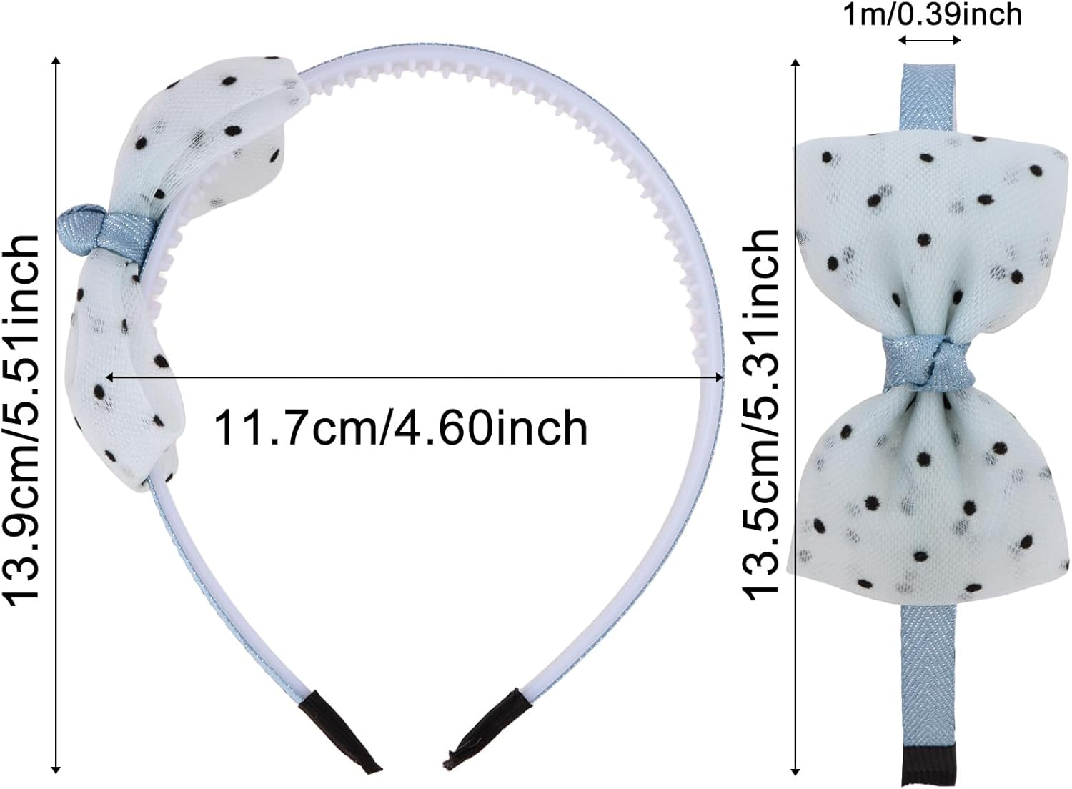 EXIPSAT 4 X Pearl Pattern Bow Headband for Girls, Elegant Headband with Glitter Stone Details, Party & Festive Accessory image number 1