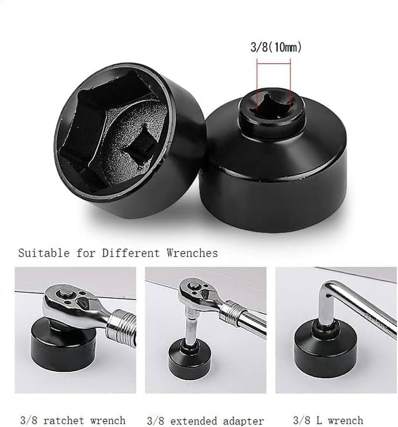 7PCS Oil Filter Cap Wrench Tool Kit, 3/8" Drive Metric 24Mm,27Mm,29Mm,30Mm,32Mm,36Mm,38Mm Socket Set for Toyota VW BMW Mercedes with Case image number 5