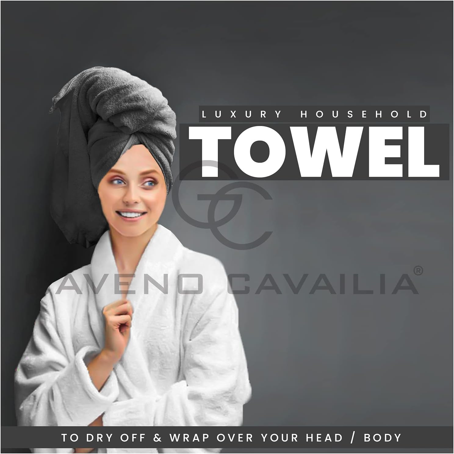 GC GAVENO CAVAILIA 4 PK Extra Large Bath Sheet, Water Absorbent Cotton Towels, 450 GSM Quick Dry Towels Set, Charcoal