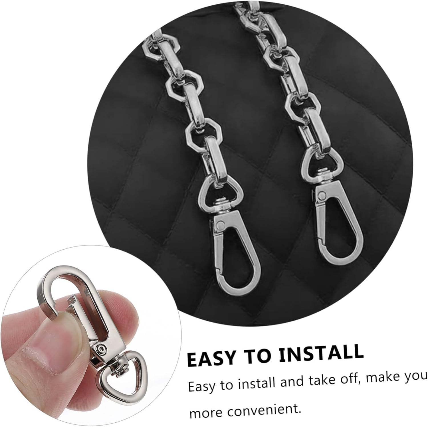 Uonlytech 10Pcs Bag Keychain Diy Snap Hook Metal Claw Clasp for Purse Hook Key Clip Multi-Purpose Claw Clasp for Diy Projects image number 4