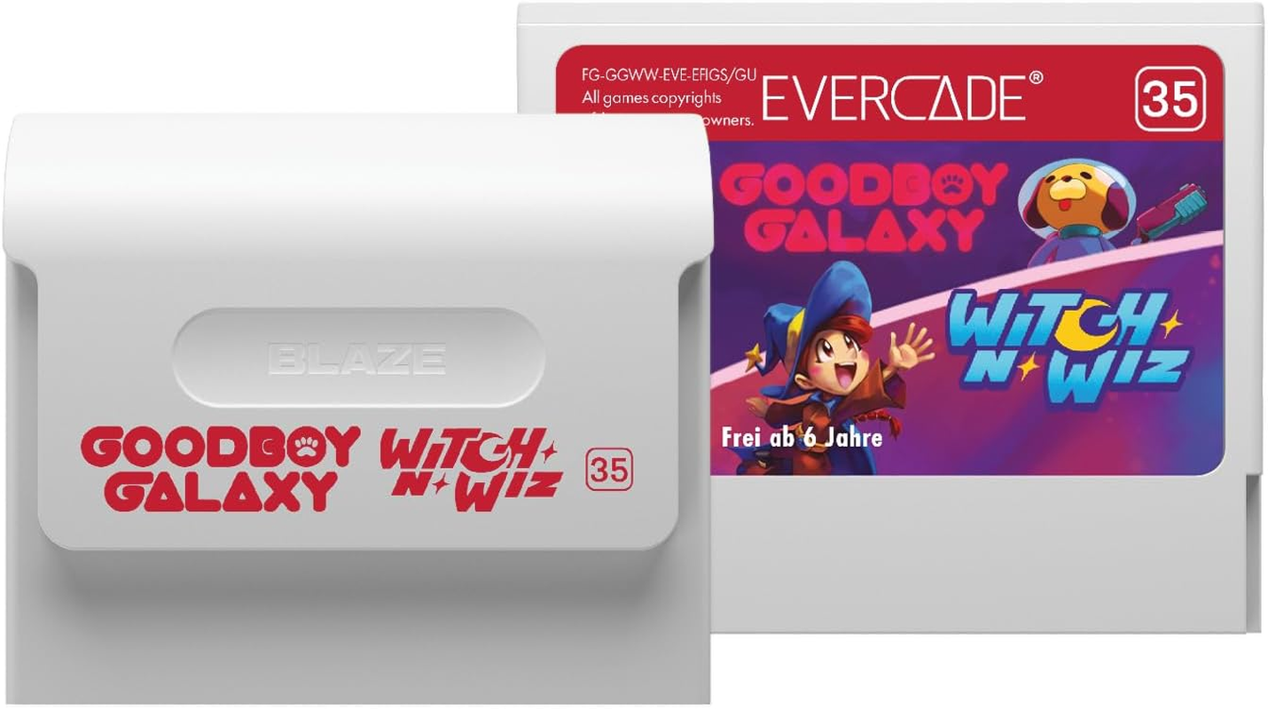 Evercade Goodboy Galaxy / Witch N' Wiz Dual Cartridge image number 1