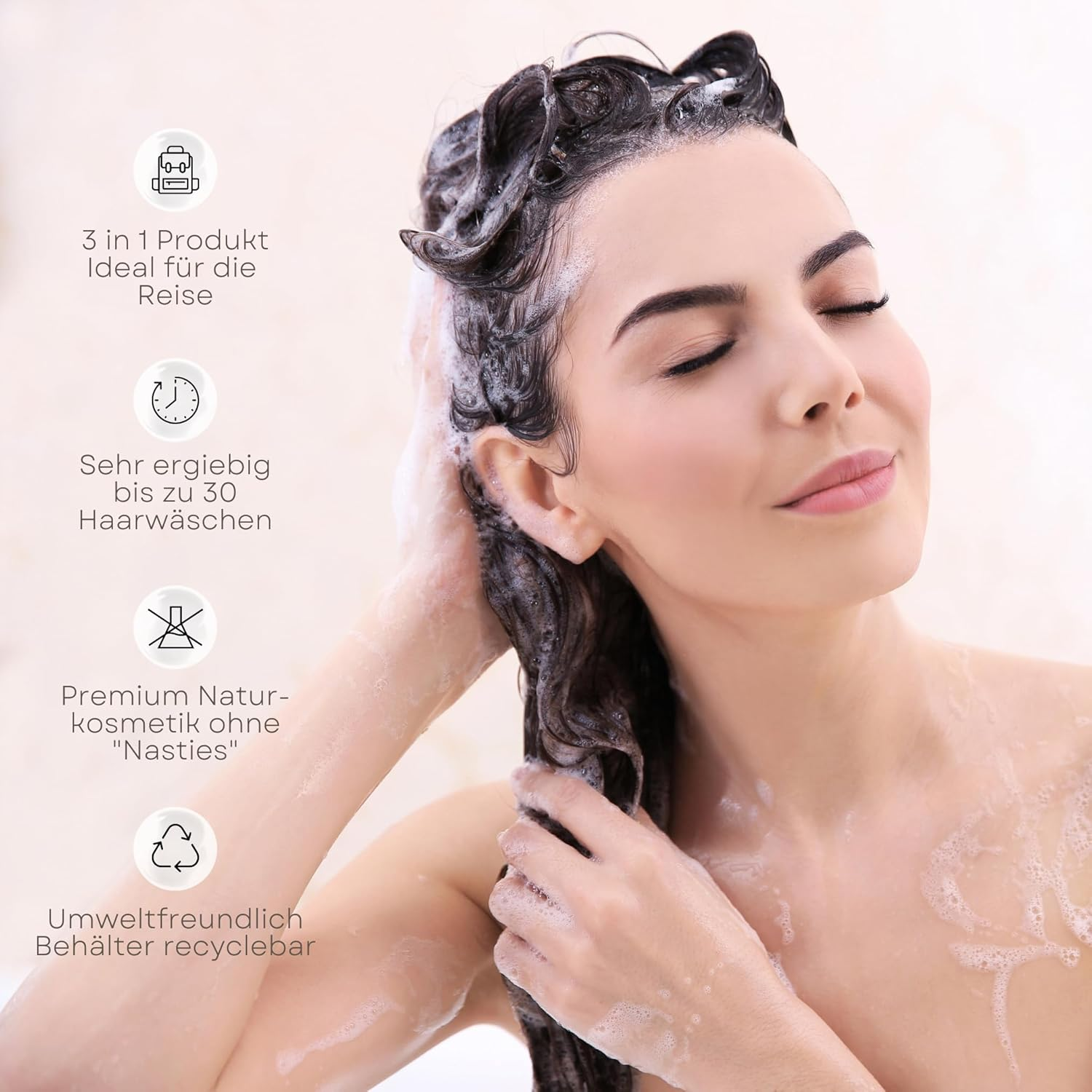 ANAKENA Natural Cosmetics - Natural Cosmetics - Shower Gel for Skin and Hair, Tropical Fragrance, with Coconut Milk Extract, Vegan, No Microplastics, 200 Ml, Women and Men image number 2