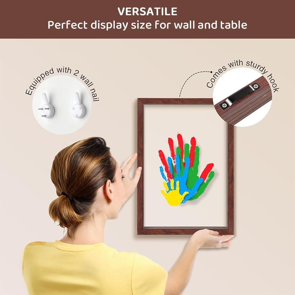 Family Handprint Kit &ndash; DIY Baby Handprint Keepsake Frame, Wooden Craft Gift with Non-Toxic Paints for Parents, Grandparents, Mother&rsquo;S Day, Father&rsquo;S Day & Anniversary image number 5