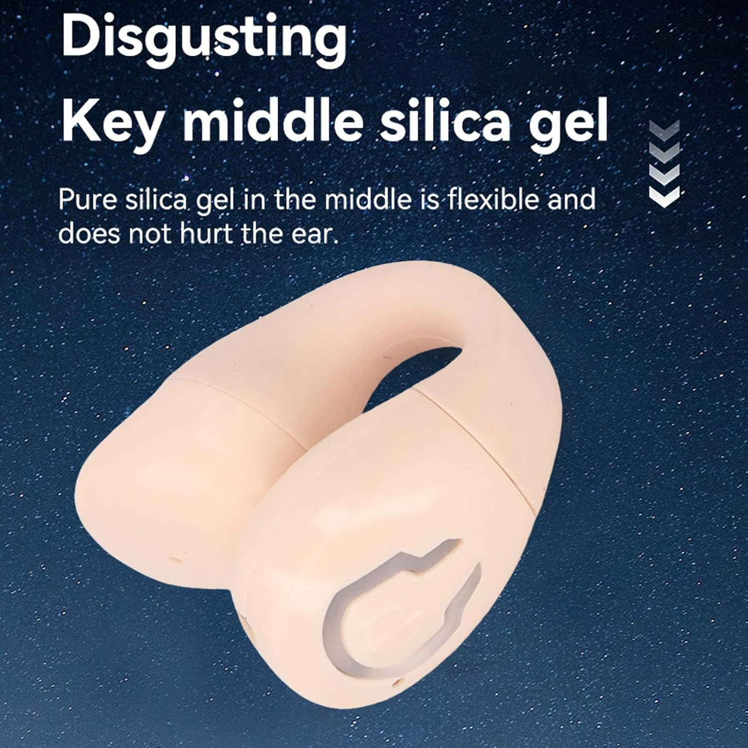 ASHATA Bluetooth Single Ear Deep Bass Sound Clip on Earbuds, Open Ear Earbuds Lightweight Comfort Clip Wireless Earbuds, Bluetooth Headphones Sport Headphones for Workouts, Running (Skin Color) - Black image number 6