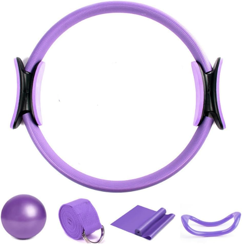 Pilates Ring Circle Set of 5,Sports Equipment,Extension Aid Band,Strength Training,Yoga Ring,Fitness Kit,Inner Thigh Exercise,For Home Workouts