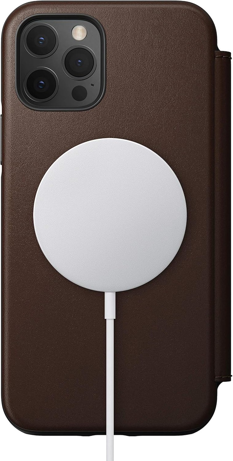 Nomad Rugged Folio Wallet Phone Case for Iphone 12 Pro - Magsafe Compatible, 10Ft. Drop Protection, Horween Leather - Rustic Brown image number 5