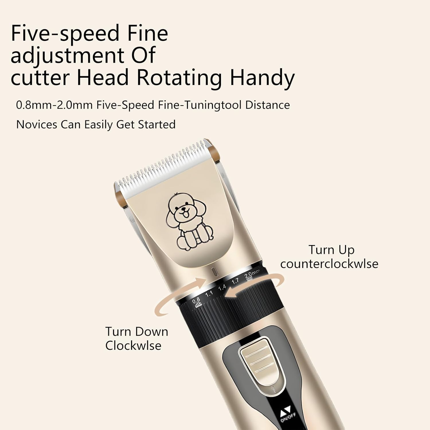 Dog Clippers Grooming Kit,Pet Shaver Cordless with Low Noise Rechargeable,Professional Detachable Blades Pet Clippers image number 2