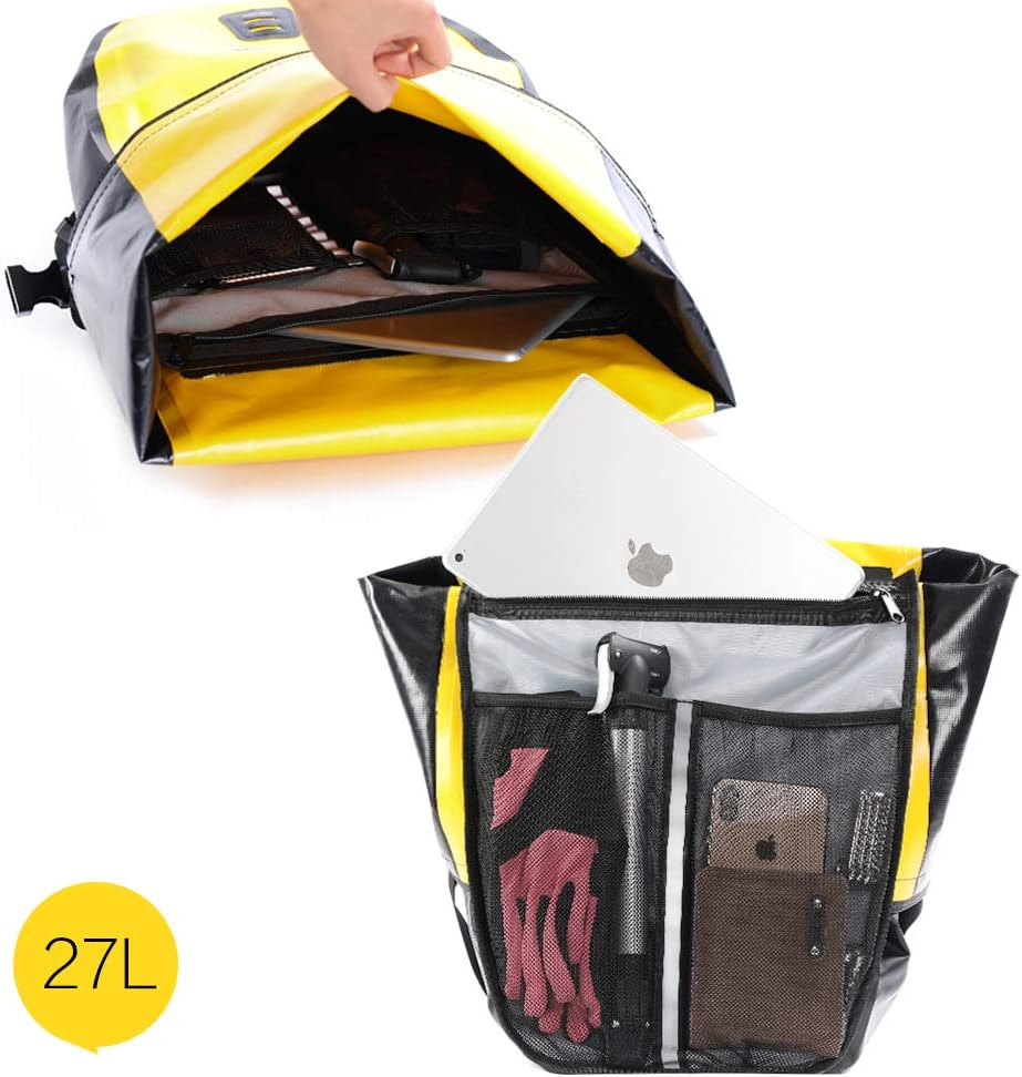 Rhinowalk Bike Bag Waterproof Bike Pannier Bag 27L,(For Bicycle Cargo Rack Saddle Bag Shoulder Bag Laptop Pannier Rack Bicycle Bag Professional Cycling Accessories)-Green - Green image number 6