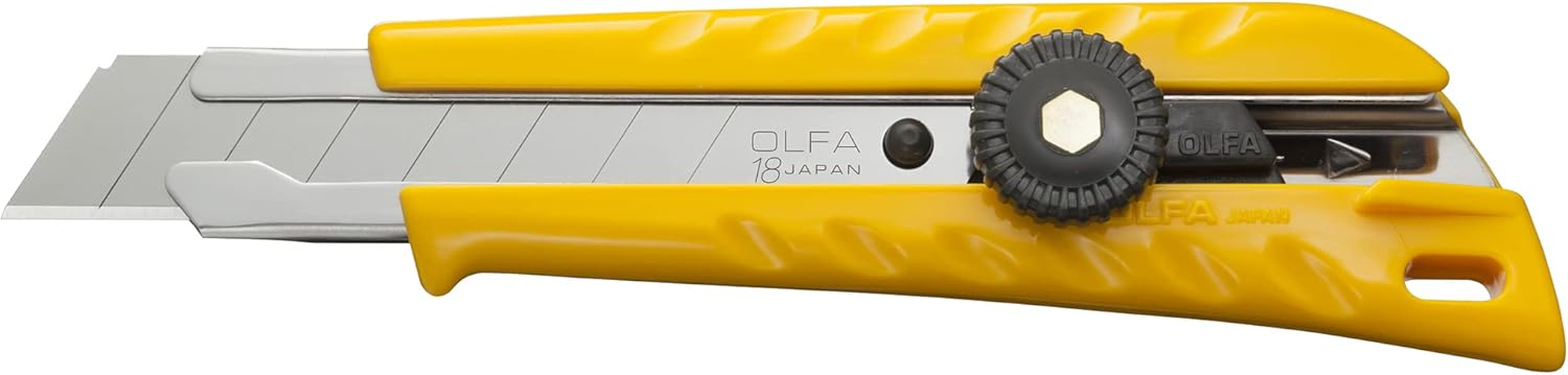 OLFA 18Mm Heavy-Duty Utility Knife (L-1) - Multi-Purpose Custom Cutting Depth Utility Knife W/Ergonomic Grip Handle & Snap-Off Blade, Replacement Blades: Any OLFA 18Mm Blade image number 5