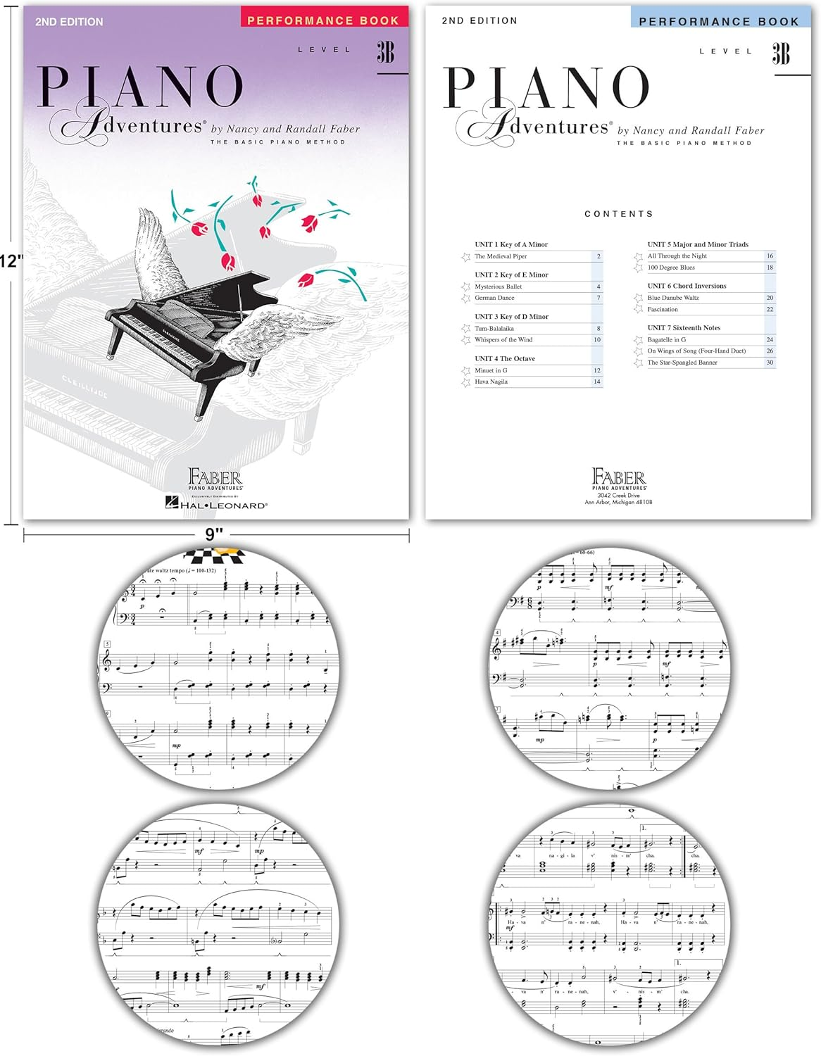 Piano Adventures Level 3B Learning Set by Nancy Faber - Lesson, Theory, Performance, Technique & Artistry Books & Juliet Music Piano Keys 88/61/54/49 Full Set Removable Sticker image number 4