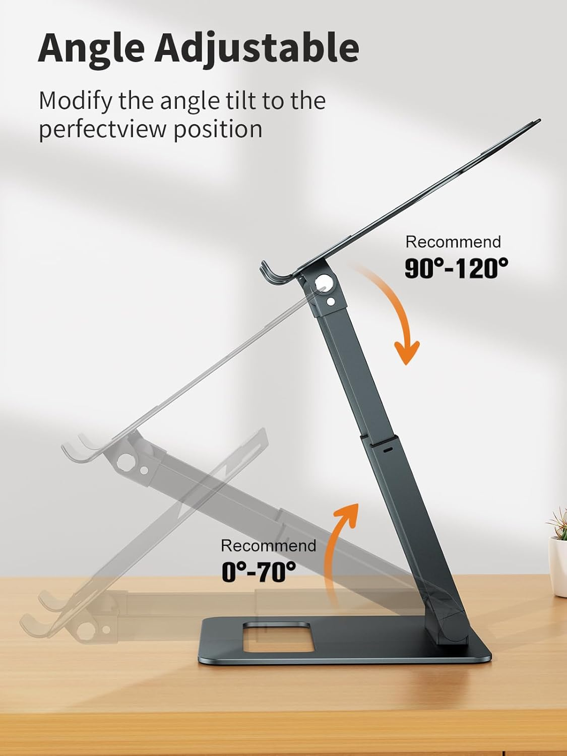 Tounee Laptop Stand for Desk Adjustable Height, Telescopic 360 Rotating Pull Out Design Ergonomic Laptop Riser Fits All Laptops image number 5