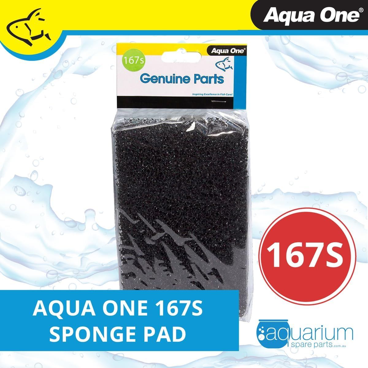 Aqua One Sponge 167S 2Pk Lifestyle 76 94 Filter Replacement Fish Tank 25167S image number 1