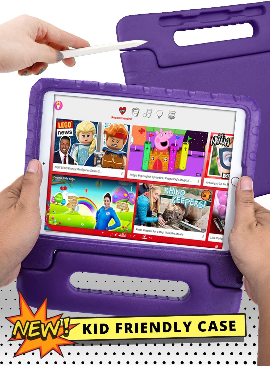 Official Cooper Dynamo Case for Ipad Air 1/ Ipad Air 2 Case for Kids, Ipad 6Th/ Ipad 5Th Generation Case for Kids, Ipad Pro 9.7 | Rugged Foam, Magic Handle, Stand, Pencil Holder, Eco-Mailer