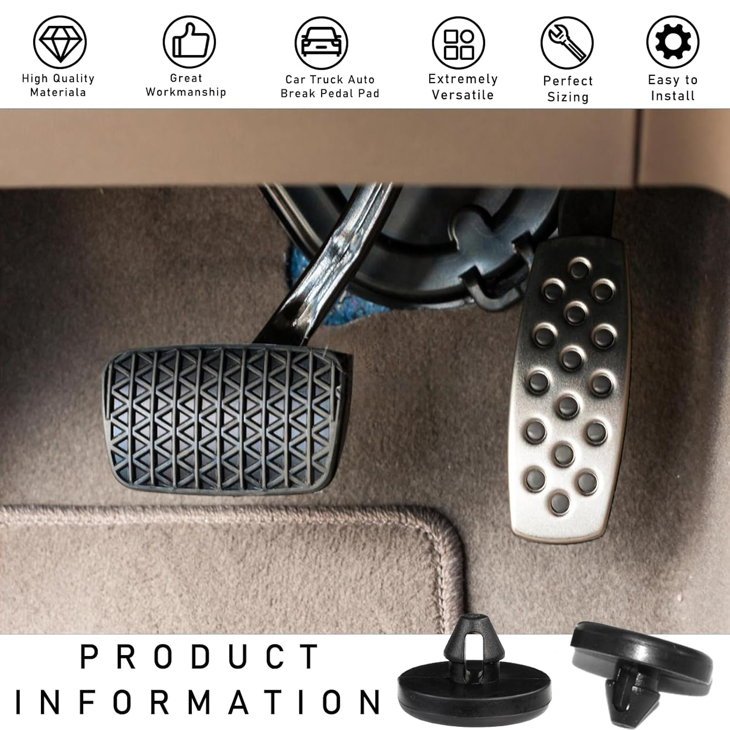 Kewucn 4 PCS Brake Pedal Stop Pad, Rubber Automotive Brake Light Switch Stopper, Vehicle Clutch Pedal Stopper Compatible with 90541-06036 image number 1