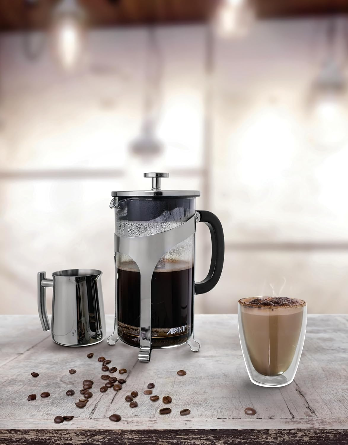 Avanti Caf&eacute; Press Chrome Coffee Plunger, Chrome, 1 Litre / 8 Cup image number 2