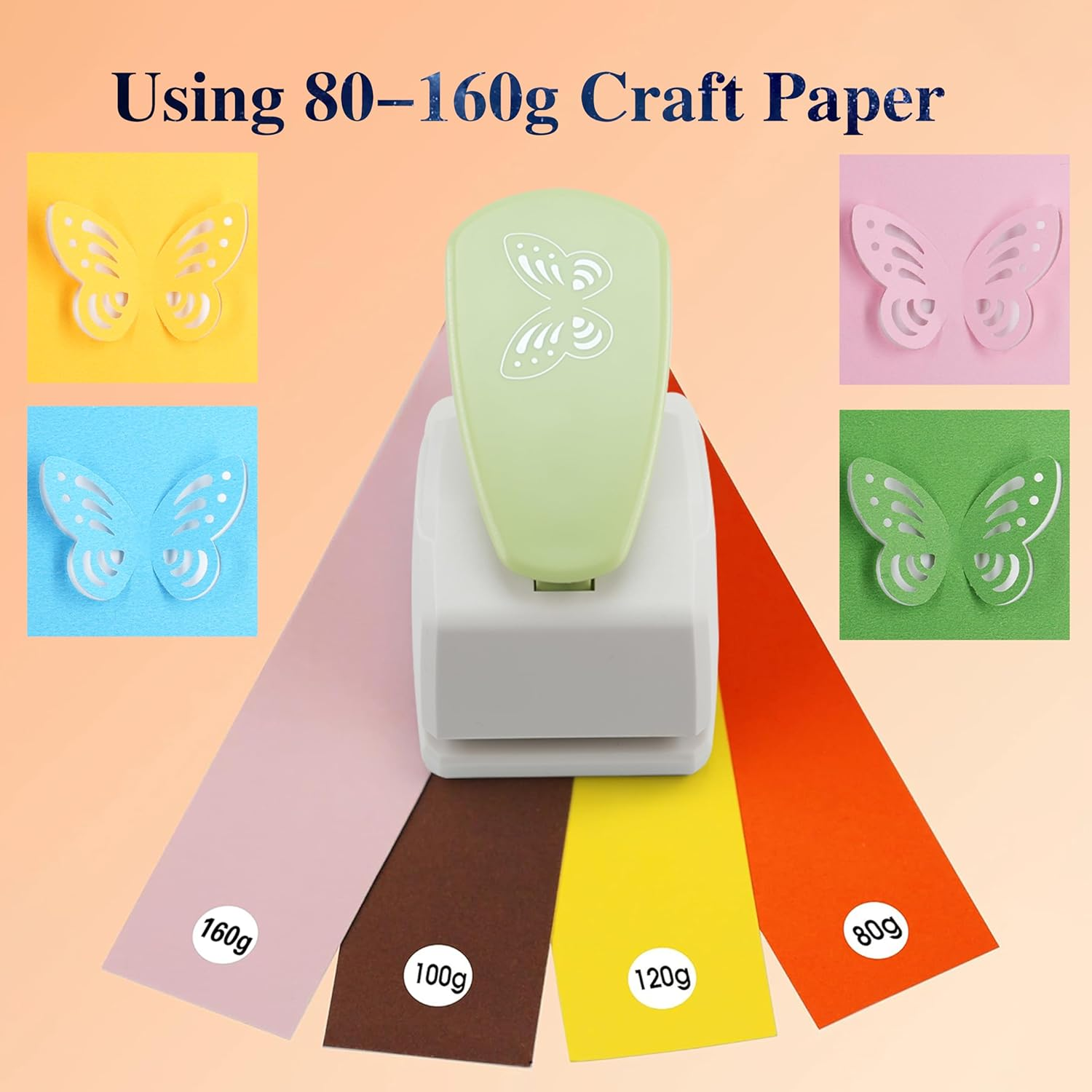 3D Raised Butterfly Craft Punch, Stays Securely on Paper, DIY Card & Scrapbook Tool for Greeting Cards, Journals, Random Colors image number 1