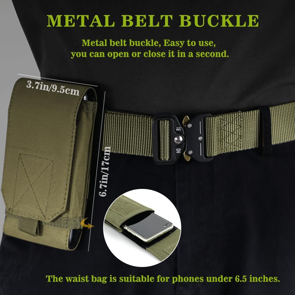 Tactical Belt, Military Nylon Web Belt for Men, with Heavy Duty Quick Release Buckle, Police Belt Used for Military Training