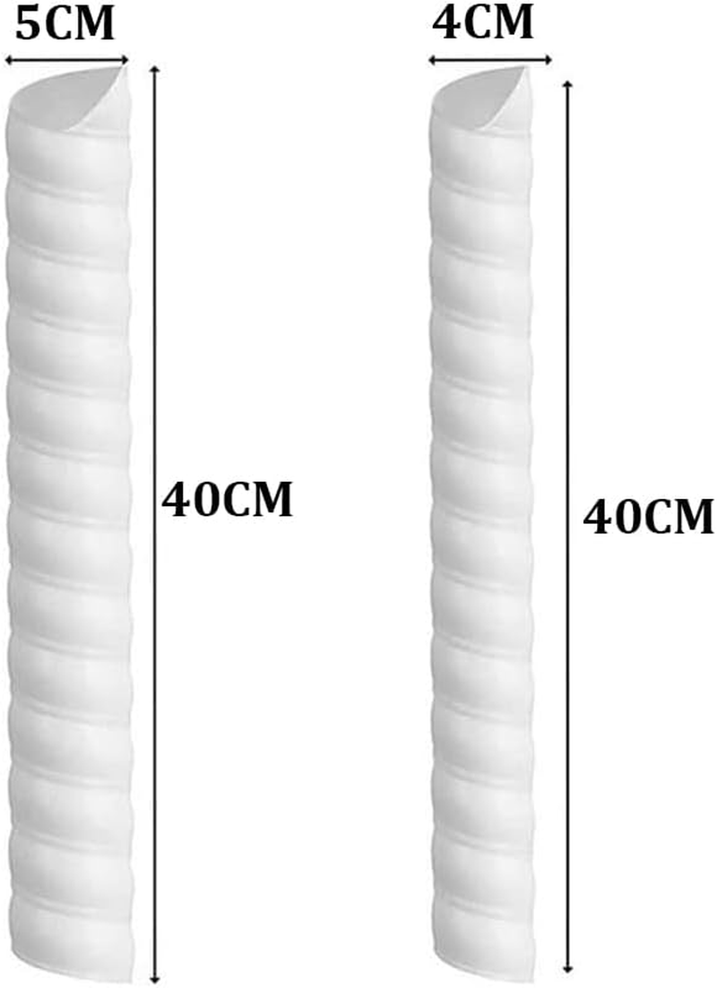 6 Pcs Tree Trunk Protector 2 Size Plastic Spiral Tree Guard,Plant Protective Cover,Rigid Durable Tree Bark Protectors Tube Wraps,To Protect Saplings Plants from Deer Cats Rabbit Rodents Mowers(White) image number 6