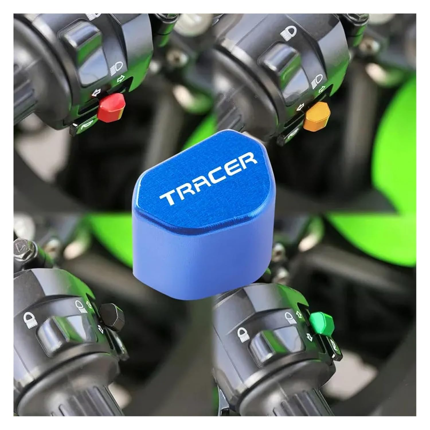 Yongduogongsi Compatible with Tracer 900 700 Mototcycle CNC Switch Button Turn Signal Switch Key Cap(Titanium) - Black image number 3