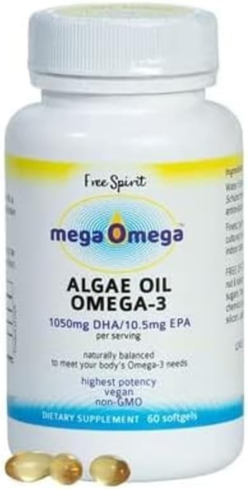 Free Spirit Mega Omega-3 Algae Oil 60 Softgels