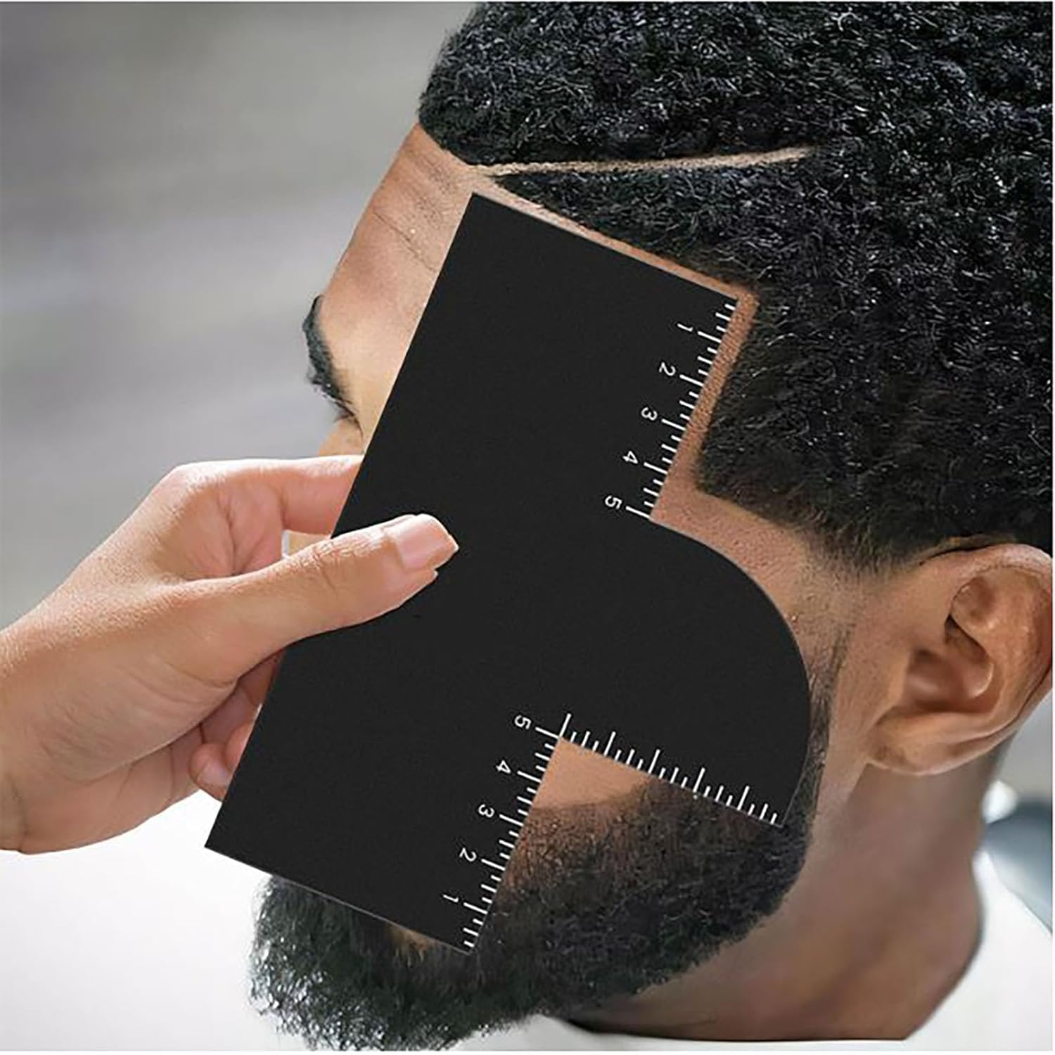 SYGELER Enhancement Card for Barbers | 3-In-1 Reusable Hairline Stencil for Fades/Beards/Edges | Precision Guide for Salon & DIY Haircuts image number 2