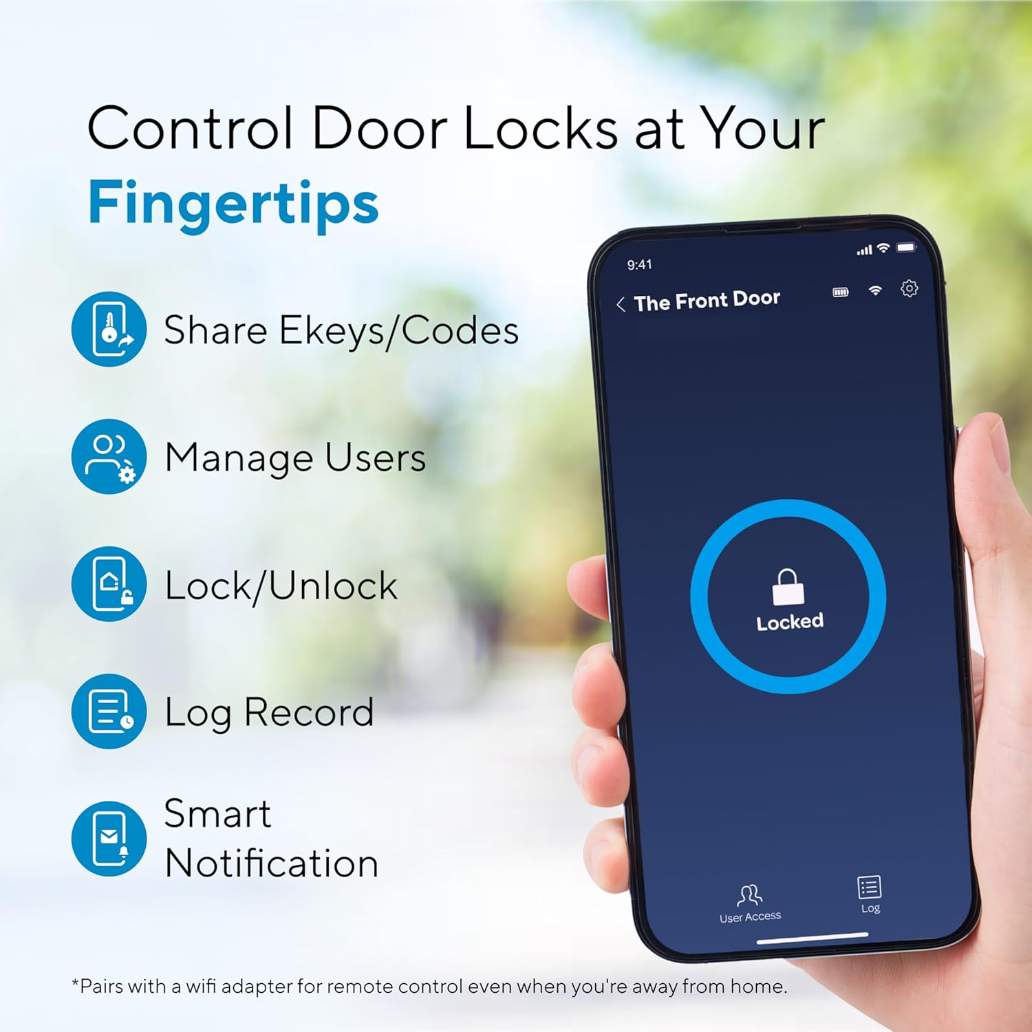 ULTRALOQ Smart Lock U-Bolt (Satin Nickel), 5-In-1 Keyless Entry Door Lock with Bluetooth and Keypad, Smart Door Lock Front Door, Non-Fingerprint Deadbolt Lock Edition image number 2