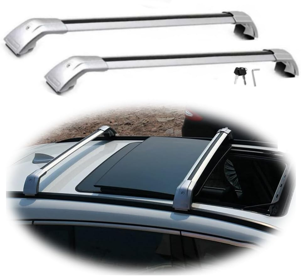 Cross Bars Lockable Fits for BYD Seal U Sealion 6 2024 2025 with Flush Side Rails Roof Rack Cargo Luggage Carrier, Silver