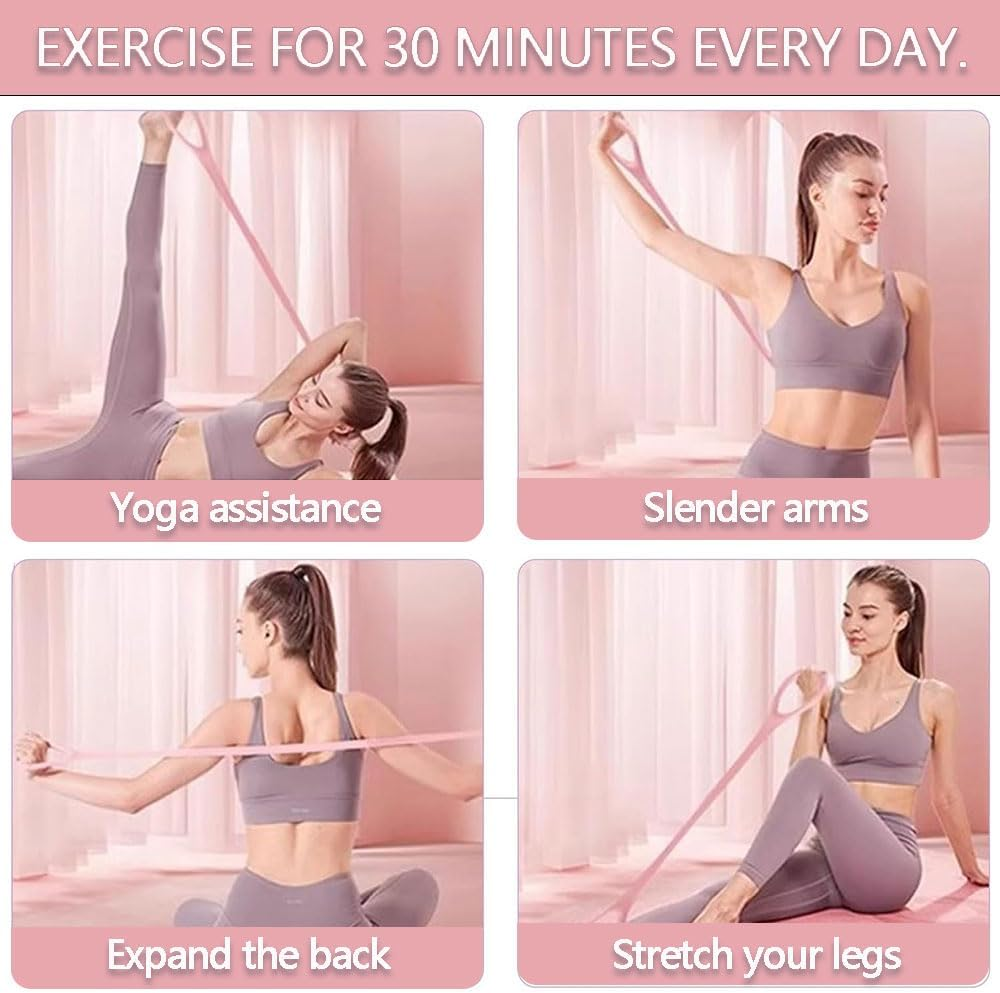 Figure 8 Resistance Band for Women, Elastic Chest Expander Stretch Band, Open Back Tension Rope, Home Fitness Yoga Pull Rope for Back, Shoulder and Arm Training image number 3