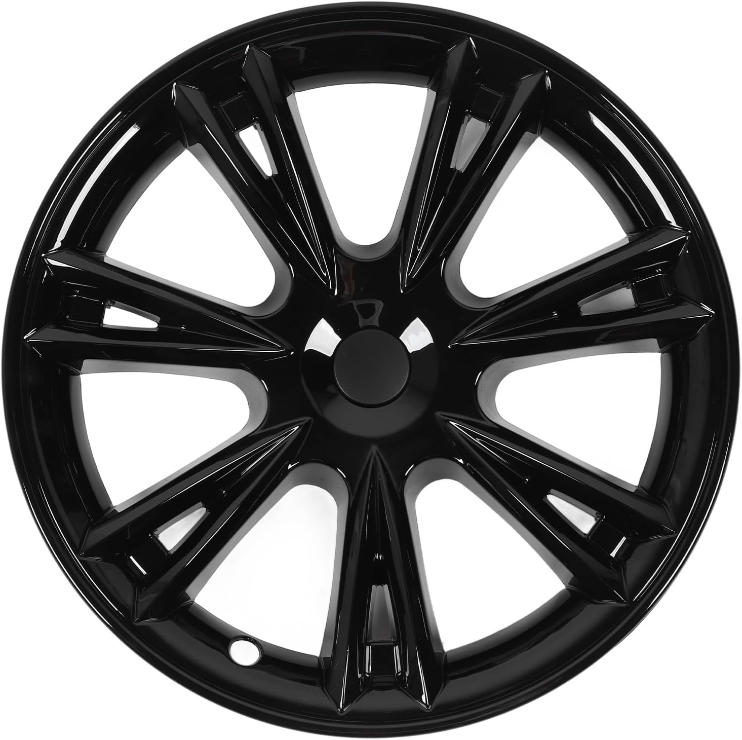 Wheel Cover Hubcaps for Tesla Model Y 2021‑2023, 19 Inch Hub Cap Replacement ABS Cover Set of 4, Sports Style Reduce Wind Wheel Rim Protector Cover (Glossy Black) image number 3