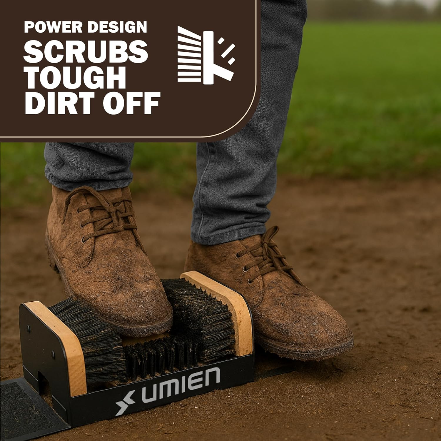 Umien Boot Scraper Brush Outdoor - Deluxe Folding Boot Cleaner Scrubber Indoor and Outdoor Use - Easy to Use for Children & Adults - New 2022 Design (Boot Scraper with Flaps) image number 5