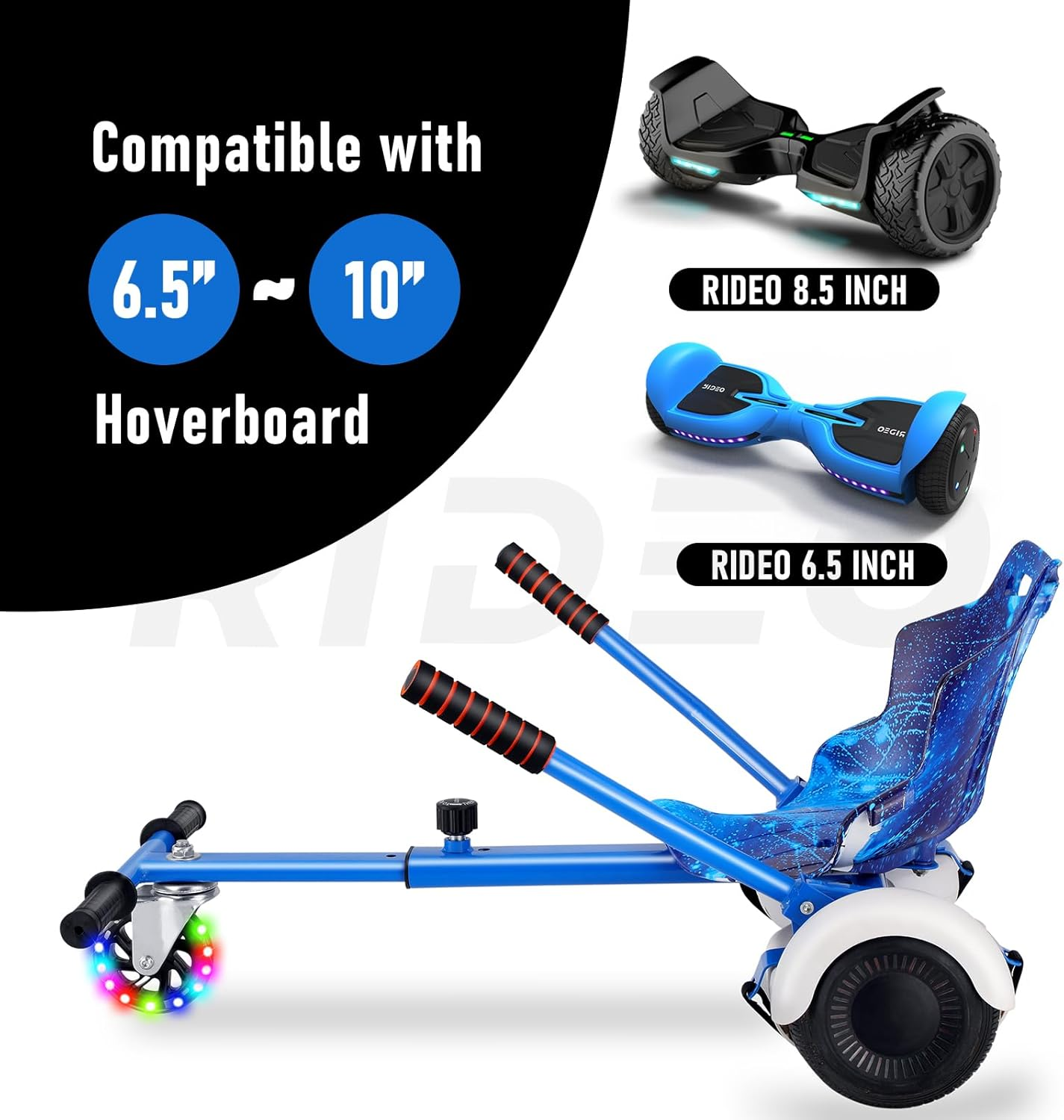 RIDEO Hoverboard Go-Kart Universal Adjustable Hoverboard Attachment A4 (Blue) - Pink image number 5