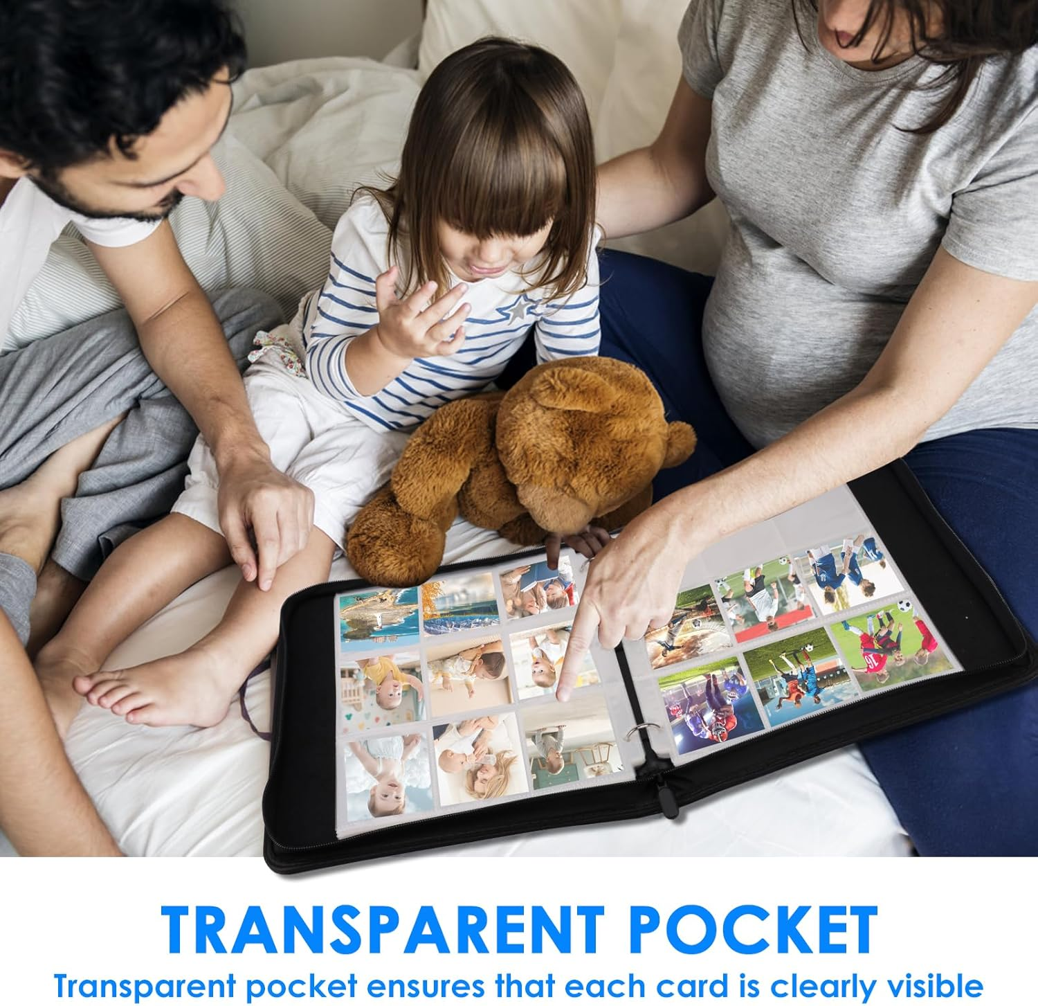 9 Pocket Trading Card Binder 50 Pages Large Capacity Zipper Closure Card Collection Storage for Collectible Games, Sports, TCG image number 1